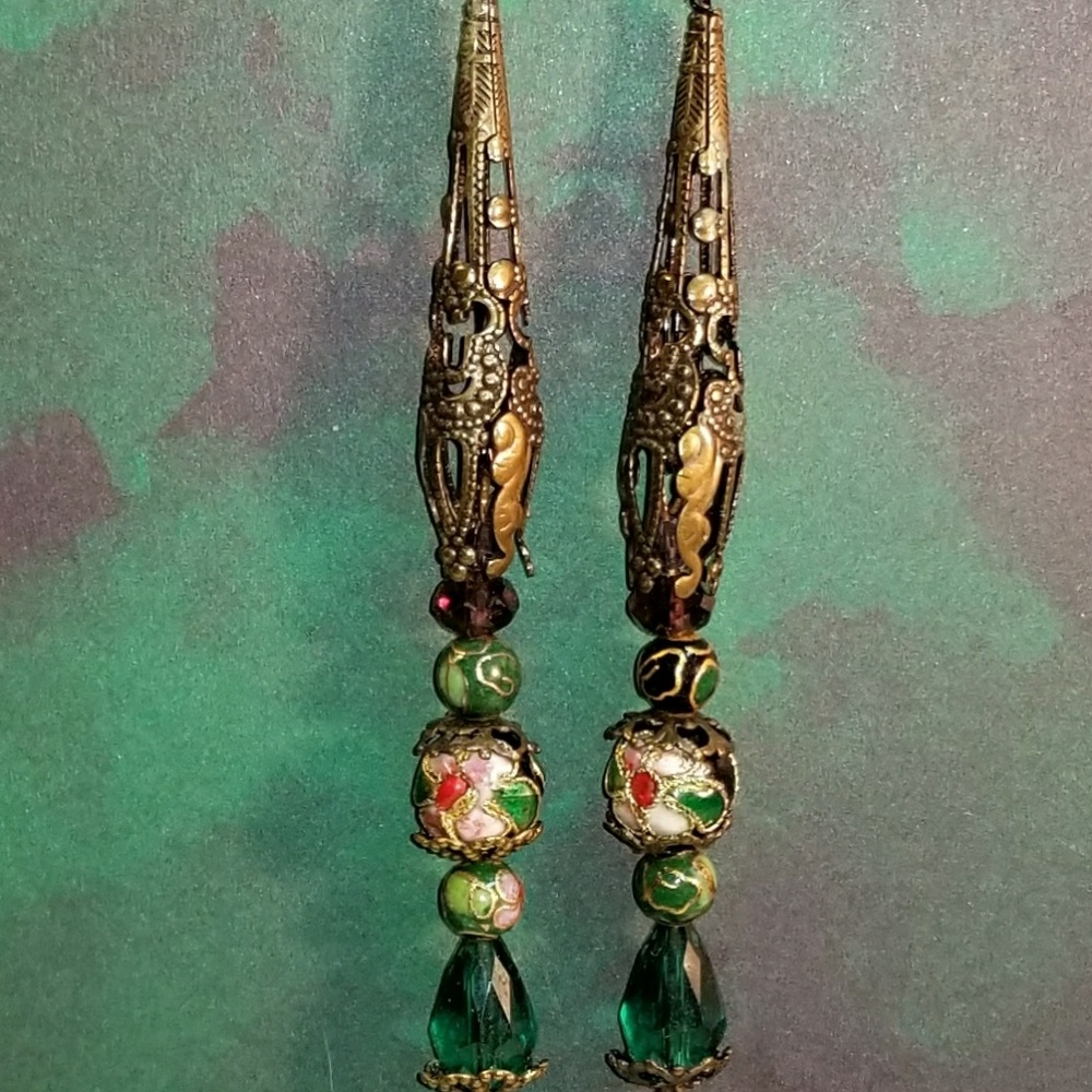 #0207 Filligree and Crystal Earrings